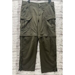 Columbia Titanium Men's Convertible Pants 36x30 Green Cargo Hiking Nylon Outdoor